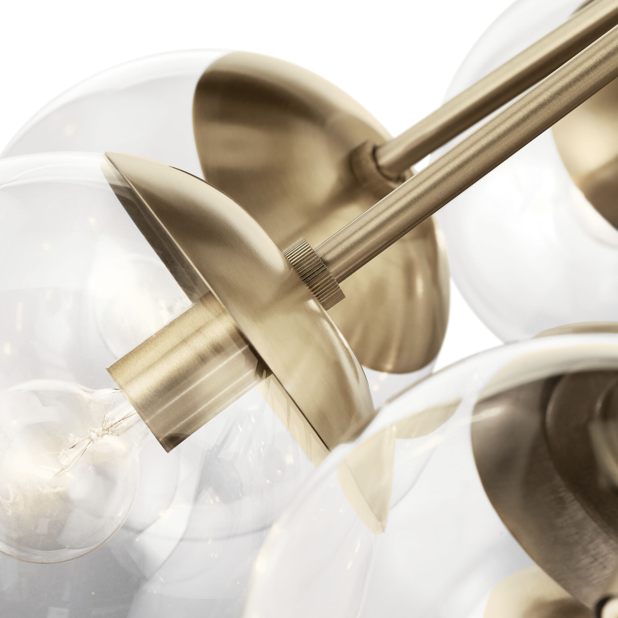 Silvarious 12 Light Champagne Bronze Chandelier/Semi Flush Ceiling Light in Clear